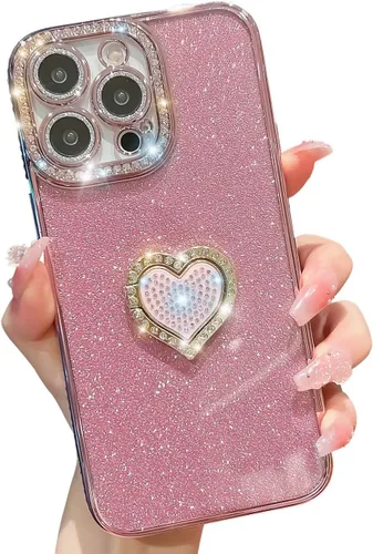 Vista 19 de Funda magnética de lujo con purpurina compatible con iPhone 13 Pro Max de 6.7 pulgadas, bonita funda transparente con diamantes de imitación