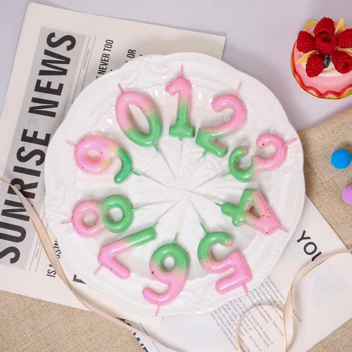 Vista 40 de Velas de número 9 arcoíris con número 3D para decoración de fiesta de pastel de cumpleaños, suministros de celebración de aniversario de boda