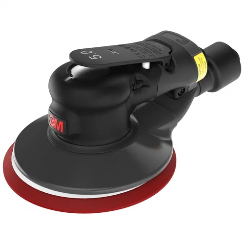 Vista 13 de 3M Xtract 88942 - Lijadora orbital aleatoria neumática de 5 pulgadas, con accesorio de vacío central, órbita de 3/16 pulgadas, ROS ergonómica