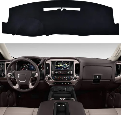 Vista 18 de SPEEDWOW Alfombrilla Cubierta Tapete para Tablero de Instrumentos Compatible con Chevrolet Silverado Avalanche Tahoe Suburban GMC Pickup Yukon Negro