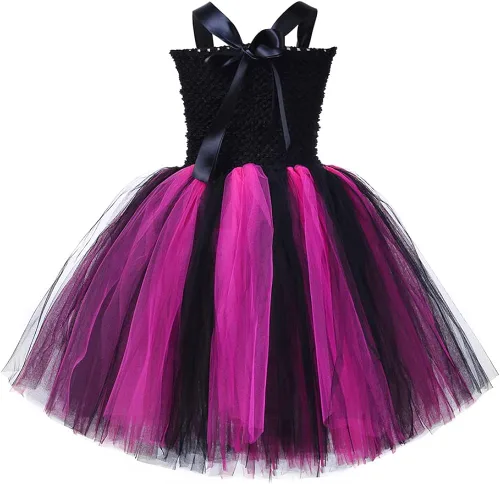 Vista 3 de IBAKOM Scary Halloween Costumes for Kids 2PCS Skeleton Bride Dress Toddler Death Wedding Outfits Day of The Dead Costume