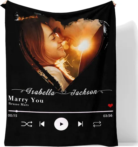 Vista 26 de D-Story Manta personalizada con foto, entrega al día siguiente, hecha en EUA, Manta de collage personalizada, haz una manta personalizada