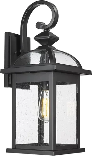 Vista 10 de Darkaway Accesorios de iluminación exterior para montaje en pared, aplique de pared al aire libre con vidrio sembrado, impermeable, accesorio