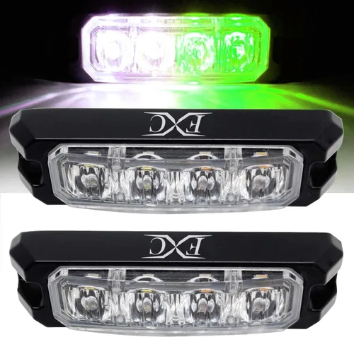 Vista 12 de Purishion - Luz estroboscópica con 4 luces LED color ámbar, impermeable, para barra de precaución, 10 patrones intermitentes, apto para automóvil