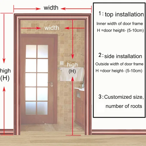 Vista 8 de Cortinas de bambú para puerta, cortinas colgantes de puerta, persianas de madera para puerta, persiana divisora decorativa, para sala de estar
