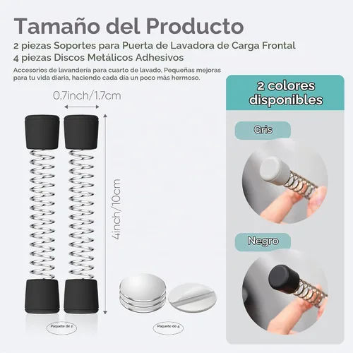Vista 7 de Paquete de 2 accesorios de puerta de arandela de carga frontal, soporte magnético para puerta, color negro