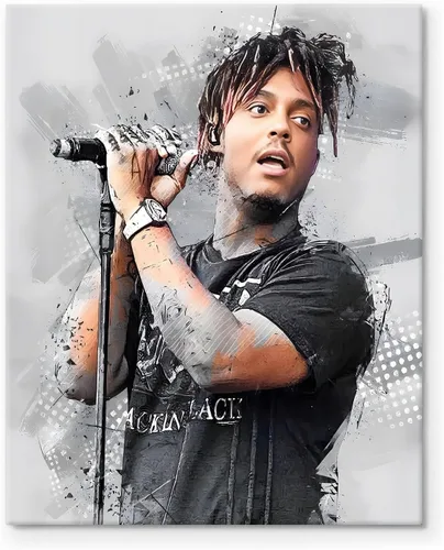 Vista 14 de Juice Wrld - Arte de Lienzo para Pared, Impresión de Póster de Portada de Álbum de Música, Póster de Rapero Cantante Arte Enmarcado, Arte de Lienzo