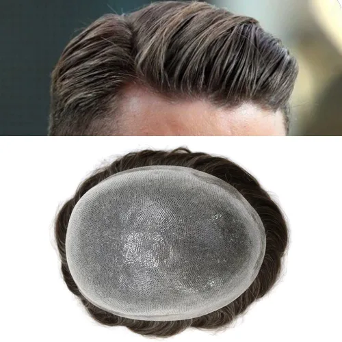Vista 10 de PRETTY HAIR - Peluca de cabello humano, tupé para hombre, 8 x 10 pulgadas, negro azabache 1, corto de 6 pulgadas, densidad media ligera del 120%