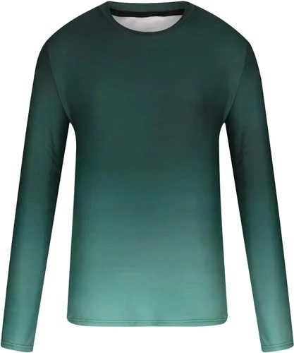 Vista 5 de Muscularfit Camisas de manga larga para hombre, estilo casual, color degradado, sueltas, con gráficos, para otoño, sudaderas atléticas