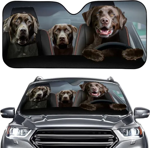 Vista 42 de Talayituse Parasol para parabrisas de automóvil, diseño de gato divertido 3D, ajuste universal, para automóvil, camión, SUV, bloquea el sol
