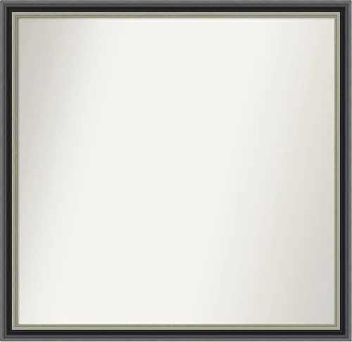 Vista 21 de Amanti Art Espejo de baño negro para sobre el fregadero, 23 x 23 pulgadas, espejo cuadrado negro Ashton, marco de madera tradicional mediano, se