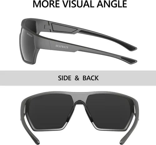 Vista 5 de DEAFRAIN Gafas de sol deportivas polarizadas para hombres y mujeres, marco irrompible, conducción, pesca, ciclismo, correr, béisbol, protección UV