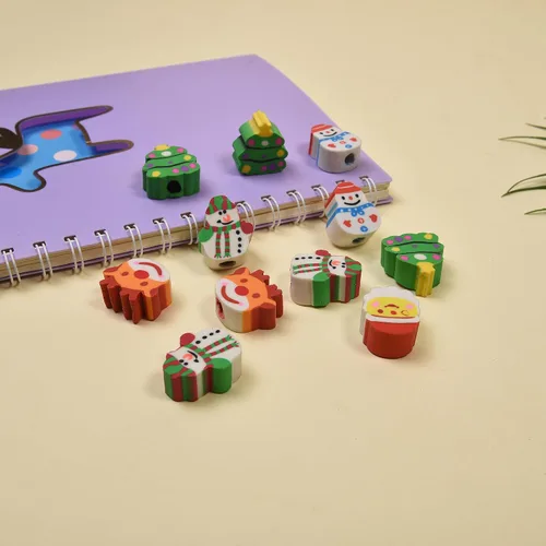 Vista 6 de 42 piezas de tapas de borrador navideñas para niños y niñas, mini tapas de borrador navideñas a granel para rellenos de medias navideñas