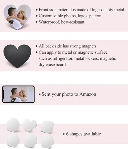 Vista 6 de GEHECRST Imanes de nevera con foto personalizada, imán para refrigerador, imagen colorida personalizada, imanes de pizarra blanca