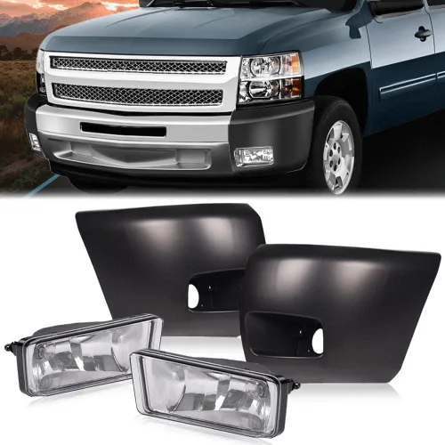 Vista 9 de PIT66 Tapas de parachoques y luces antiniebla, compatibles con Chevy Silverado 1500 07-13 Tapas de parachoques y luces antiniebla, compatibles