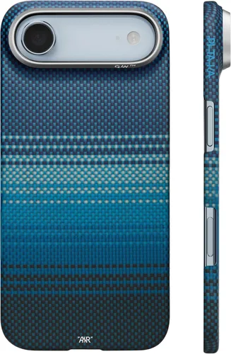 Vista 14 de pitaka Funda para iPhone Pro de 6.3" con sensación sin funda, azul abismo Abyss Blue (Argyle)