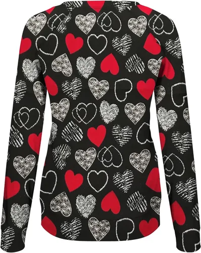 Vista 78 de Sudadera de manga larga con estampado de leopardo y corazón para mujer, para el día de San Valentín, sin botones, para niñas, regalos