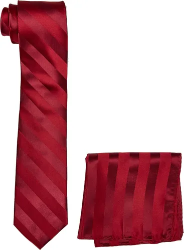 Vista 4 de Stacy Adams Conjunto de corbata de rayas formales de tejido sólido para hombre