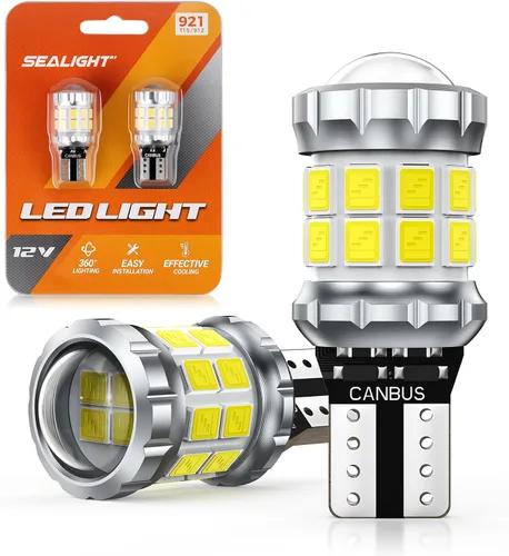 Vista 24 de SEALIGHT Bombilla LED 921 Luz de Reversa con Chips LED SMD 3030, 912 906 904 W16W T15 Bombilla LED 921 con Proyector de Reemplazo para Luces