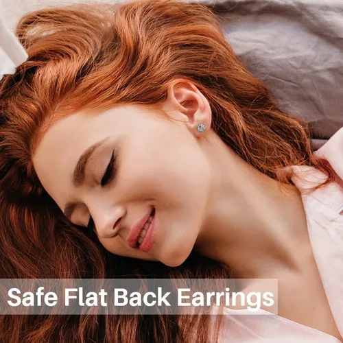Vista 4 de Flat Back Stud Earrings Surgical Steel Hypoallergenic Stud Earrings for Women Girls Cartilage earring Tragus Jewelry 20G Helix Earrings-5 Pairs