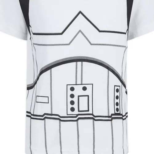 Vista 5 de STAR WARS Darth Vander, Stormtrooper, Grogu - Conjunto de camiseta y pantalón corto para niños pequeños - BeigeNegroBlanco