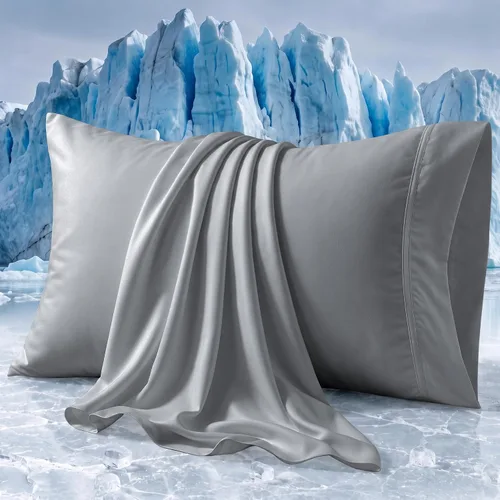 Vista 10 de Beckham Hotel Collection Fundas de almohada refrescantes para personas que duermen con calor, tamaño King, juego de 2, ropa de cama fresca, cierre