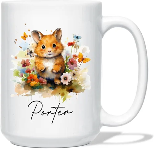 Vista 15 de Taza de café de oso – Regalo personalizado para amantes, taza de té de animales salvajes con flores, regalo de cerámica personalizado para amantes