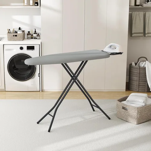 Vista 11 de Yaheetech Tabla de planchar plegable, tabla de planchar resistente con 9 alturas ajustables, cubierta de 4 capas y reposaplancha de seguridad, tabla