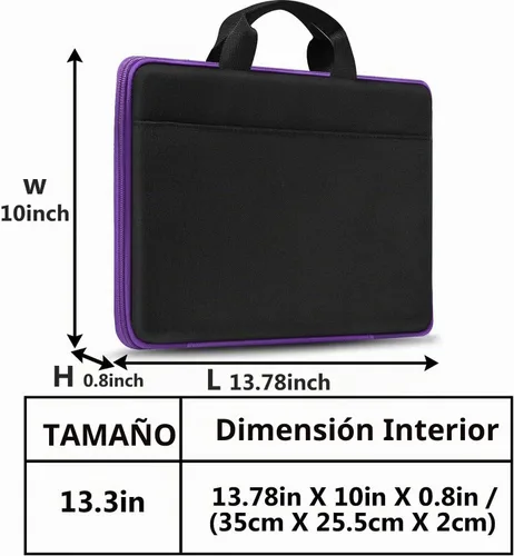 Vista 2 de Hseok BK01PU01 - Funda para portátil de 13 a 14 pulgadas, maletín