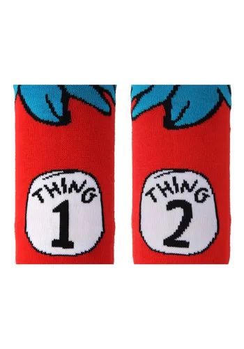 Vista 4 de Calcetas de Disfraz Thing 1 & 2 para Adultos Multicolor