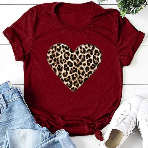Vista 72 de Camisetas de manga corta con estampado de corazón para mujer, camisetas de ajuste regular, linda y divertida, ropa de regalo 2023