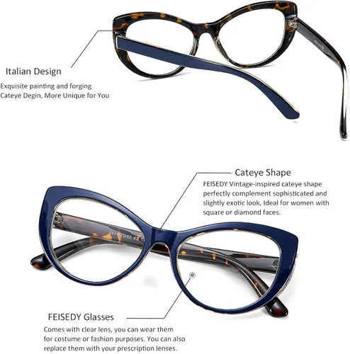 Vista 2 de FEISEDY Gafas de ojo de gato para mujer B2441