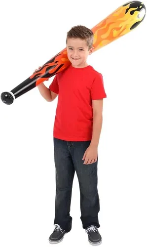 Vista 2 de Bate de béisbol inflable de llama jumbo de 54 pulgadas (paquete de paquete). Juguete inflado perfecto para fiesta, parque infantil, divertido
