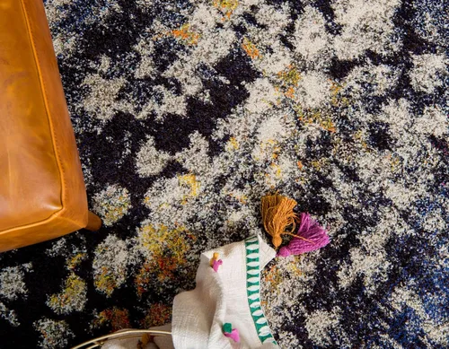Vista 4 de Unique Loom Vita Collection - Alfombra tradicional saturada de medallones florales saturados sobre teñidos, 2 pies 2 pulgadas x 3 pies, azul Azul