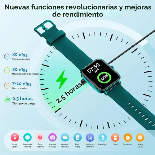 Vista 6 de Reloj inteligente para mujer, Android iPhone, Alexa integrado, reloj inteligente de 1.8 pulgadas con monitor de frecuencia cardíaca, SpO2/sueño