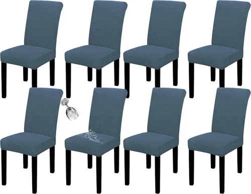 Vista 47 de Easy-Going - Juego de 2 fundas para sillas de comedor 100% impermeables, de tela Jacquard elástica, fundas protectoras removibles y lavables