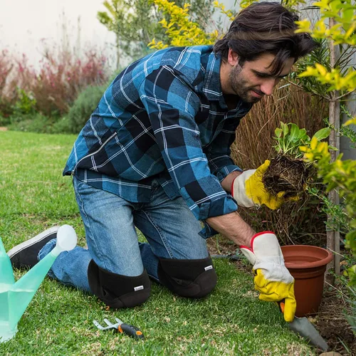 Vista 2 de Soudittur Rodilleras para adultos para jardinería, rodilleras antideslizantes y de evitación de colisiones con acolchado grueso de espuma EVA