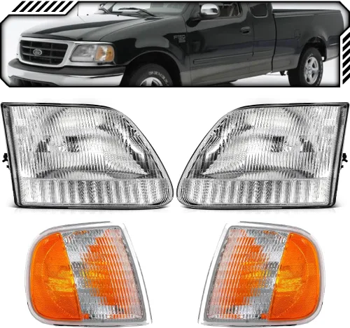 Vista 2 de Faros halógenos tipo OE compatibles con FOR.D 97-03 F-150 97-99 F-250 LIGHT DUTY 97-02 EXPEDITION