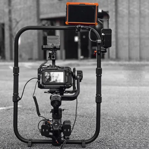 Vista 2 de DF DIGITALFOTO Agarre de anillo de mano, anillo de manillar doble con adaptador de engranajes compatible con ZHIYUN Crane 3S Stabilizer/Ronin S
