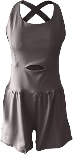Vista 4 de Enterizo de entrenamiento para mujer, conjunto deportivo de una pieza, conjunto de yoga, pantalones cortos, trajes deportivos de verano