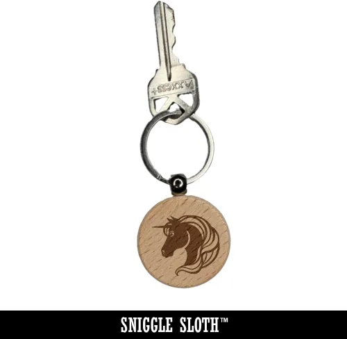 Vista 4 de Sniggle Sloth Integral Math Symbol Engraved Wood Round Keychain Tag Charm