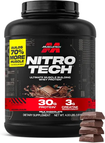 Vista 14 de Muscletech Proteína de suero en polvo (Galletas y Crema, 4 libras) - Fórmula Nitro-Tech Ultimate para construcción muscular con aislado de proteína