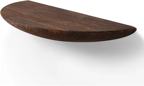 Vista 10 de Estantes flotantes gruesos de madera maciza, estante semicírculo montado en la pared, decoración de pared colgante, estantes decorativos, estante