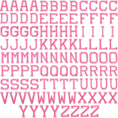 Vista 8 de 104 parches de tela con letras del alfabeto para planchar con adhesivo planchado bordado para decorar la letra A-Z para tablón de anuncios, Negro