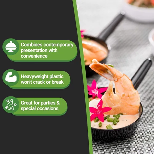 Vista 14 de Restaurantware Tazas de postre desechables de 1 onza, 100 mini platos de salsa, diseño de sartén para servir condimentos, aperitivos o muestras