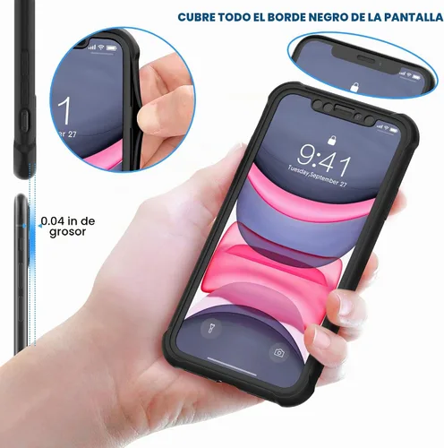Vista 4 de ORETECH Funda para iPhone 11, con [2 protectores de pantalla de vidrio templado] [prueba de caídas de grado militar de 10 pies]