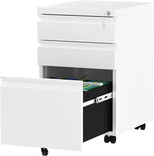Vista 7 de YITAHOME Archivador con estación de carga, gabinete de mesa de impresora para oficina en casa, carrito de soporte de impresora, compatible con A4