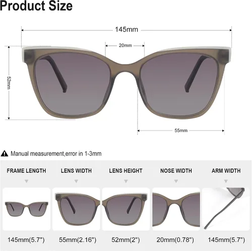 Vista 3 de OYS Lentes de sol retro para hombres y mujeres, polarizados, lentes de aviador, ligeros TR90, marco TAC, protección UV
