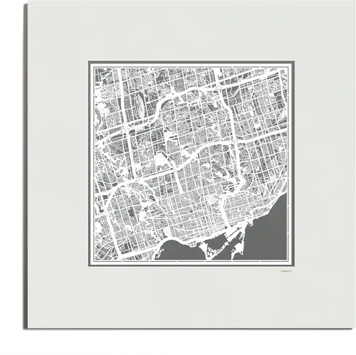 Vista 163 de O3 Design Studio San Diego, CA Paper Cut Map Matted Grey 20x20 in Paper Art