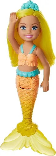 Vista 3 de Barbie Dreamtopia - Muñeca de sirena Chelsea, 6.5 pulgadas con pelo y cola amarillos